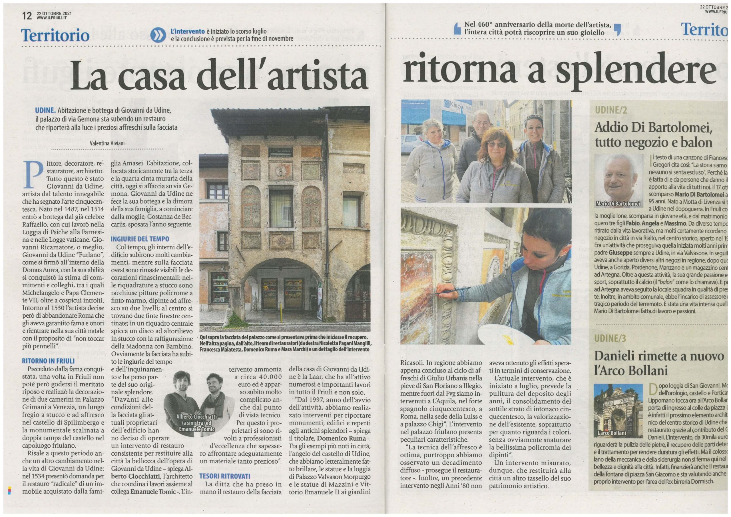 La casa dell’artista ritorna a splendere – Ottobre 2021