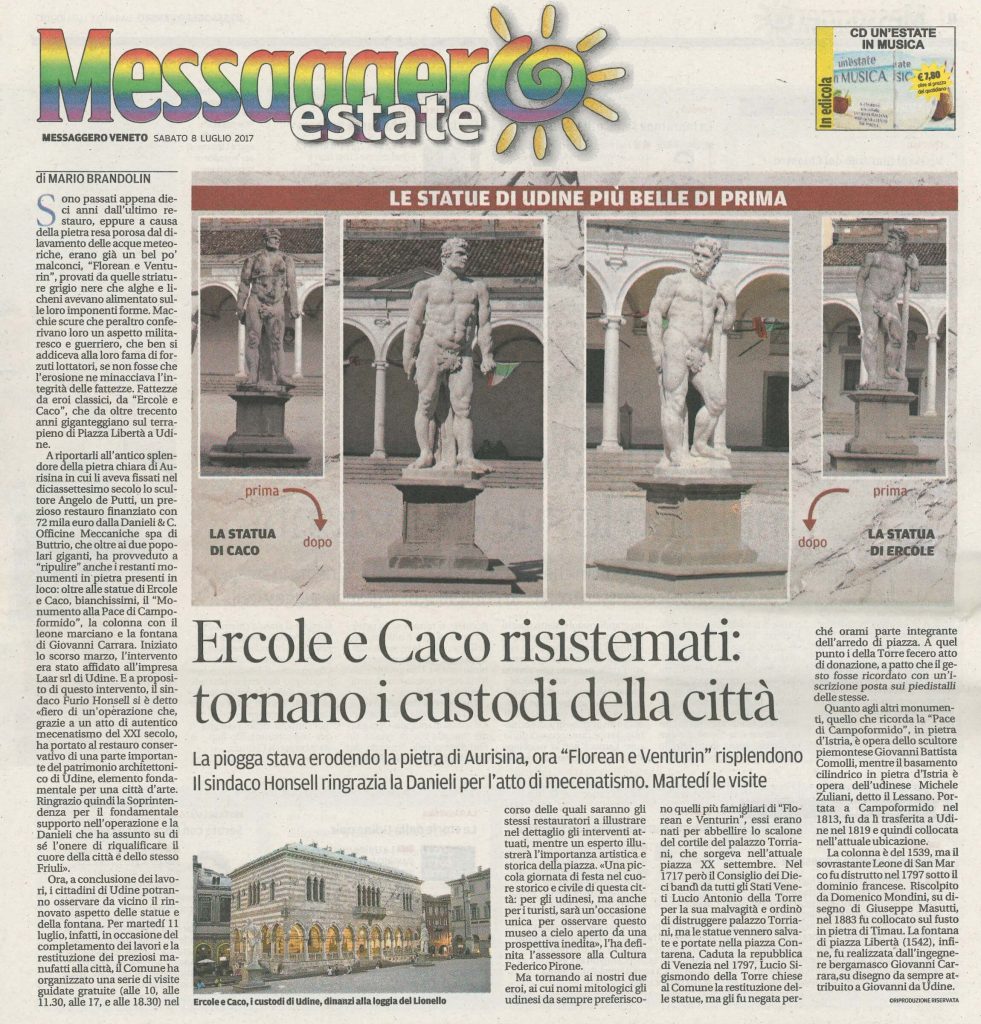 Ercole e Caco risistemati: tornano i custodi della città – Luglio 2017