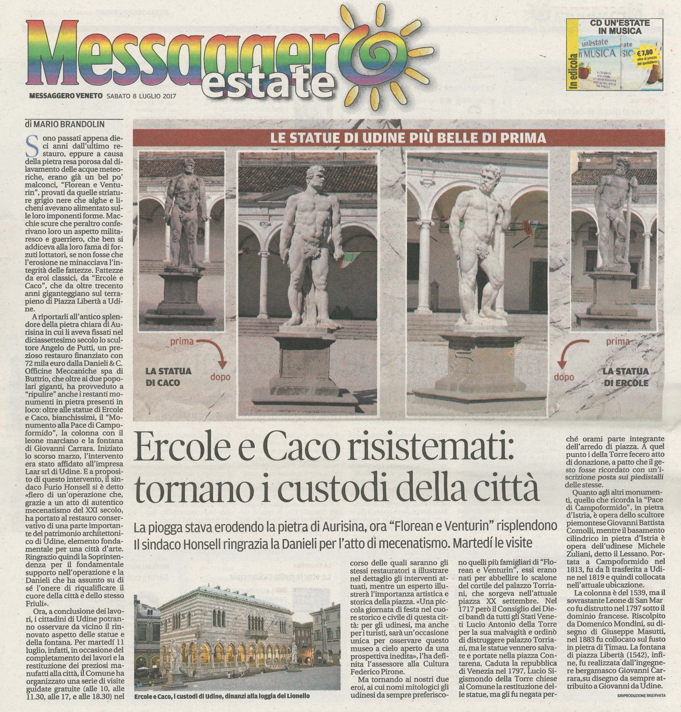 Ercole e Caco risistemati: tornano i custodi della città – Luglio 2017