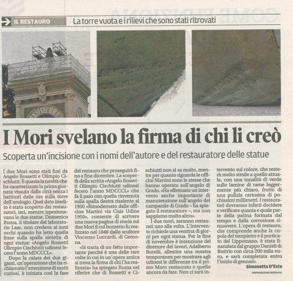 I Mori svelano la firma di chi li creò – Ottobre 2014
