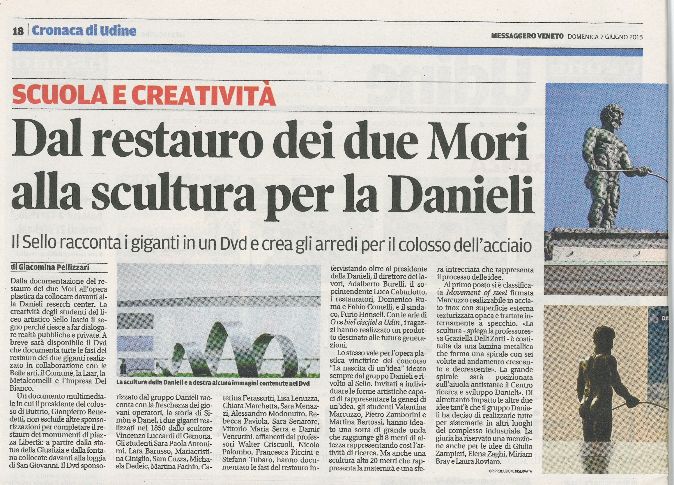 Dal Restauro dei due Mori alla scultura per Danieli – Giugno 2015