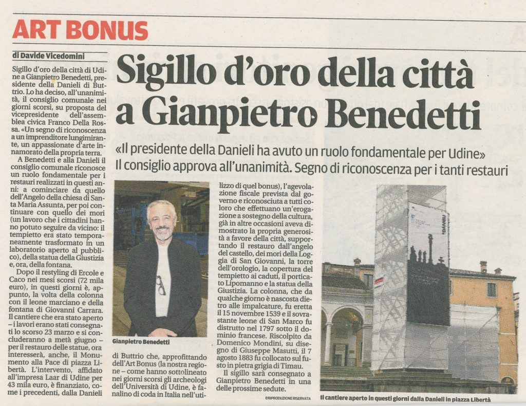 Sigillo d’oro della città a Gianpietro Benedetti – Giugno 2017