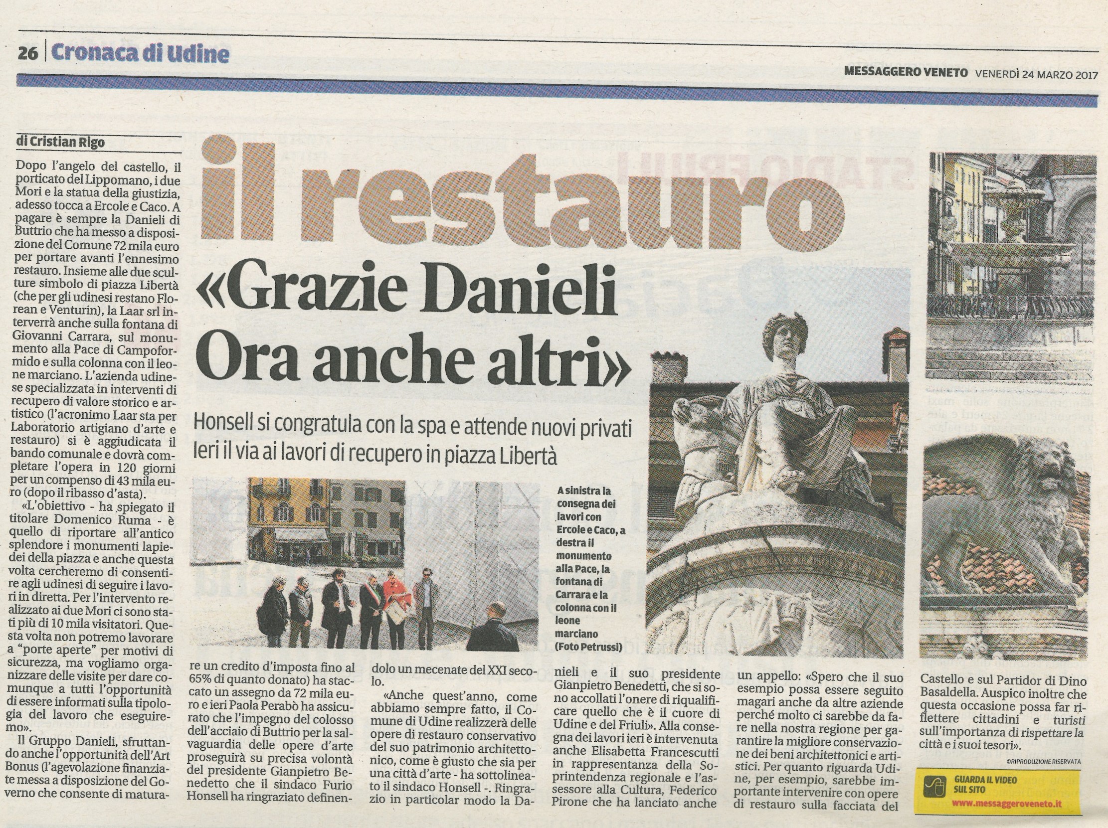 Grazie Danieli. Ora anche Altri – Marzo 2017